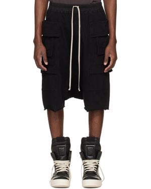 Rick Owens Temple Creatch Pods Cargo Shorts - Black