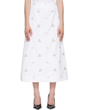 Simone Rocha Ripple Midi Skirt - White