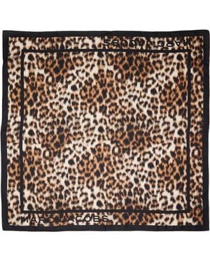 Marc Jacobs Foulard Brun En Soie À Motif Léopard - Multicolore