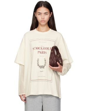 Acne Studios Off- Layered Print T-Shirt - Natural