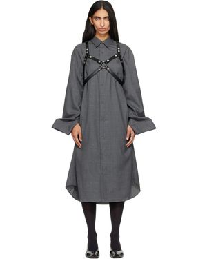 Junya Watanabe Harness Wool Midi Dress - Gray