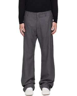 MM6 by Maison Margiela Pleated Cotton Wool Trousers - Grey