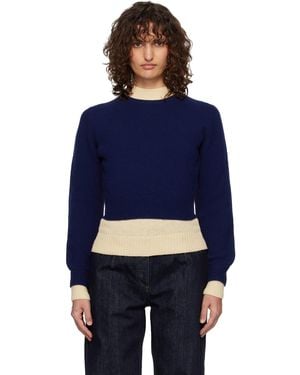Jil Sander Off- Wool Mock-Neck Jumper - Blue