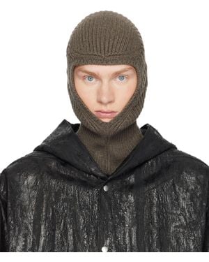 Rick Owens グレー Porterville Skull バラクラバ - ブラック