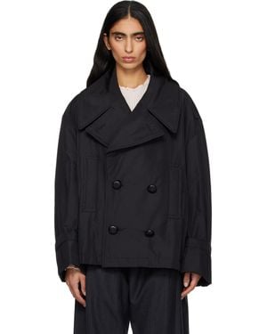 MM6 by Maison Margiela Double Breasted Sports Jacket - Black