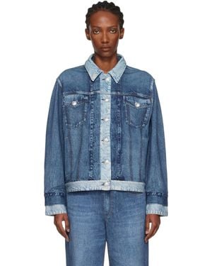 Rag & Bone Rb Miramar Oversized Combo Trucker Jacket - Blue