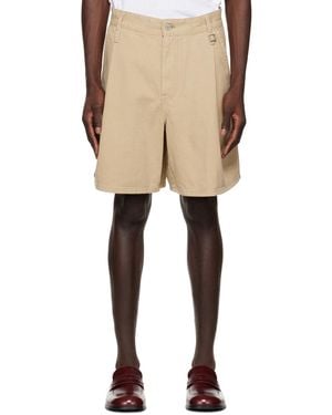 WOOYOUNGMI Beige Pleated Shorts - Natural