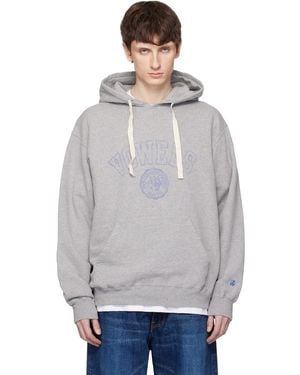 vowels Faded Collegiate Hoodie - Grey
