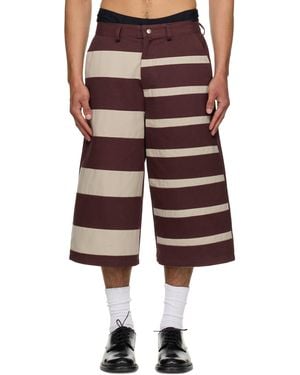 Stanley Raffington Ssense Exclusive Burgundy & Contrast Stripe Bermuda Shorts - Multicolour