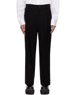 Feng Chen Wang Slashed Wide Pants - Black