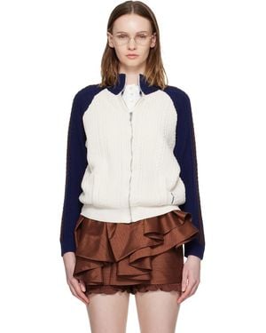 ShuShu/Tong Off- & Color-Block Raglan Sleeve Knit Cardigan - Multicolour