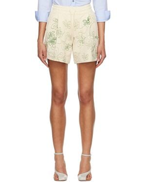 Dries Van Noten Off- Embroide Shorts - White