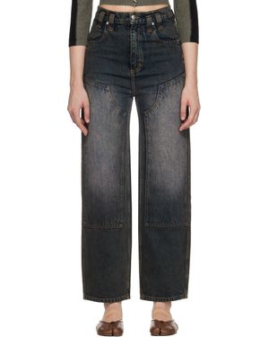 Eckhaus Latta Double Knee Baggy Jeans - Black