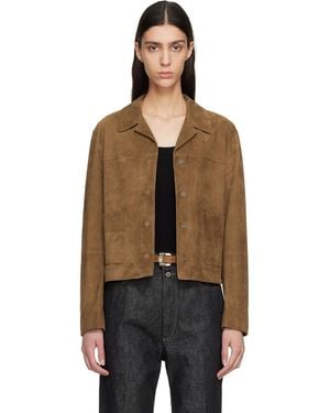 Tom Ford Tan Soft Lamb Suede Jacket - Black