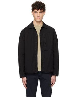 Stone Island ブラック Stretch-Tc Supimaコットン ツイル ジャケット