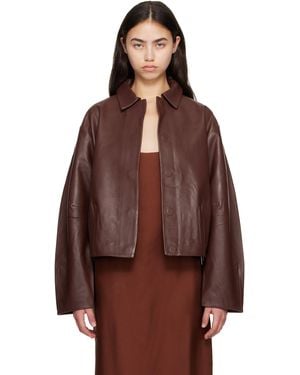 St. Agni Cocoon Leather Jacket - Brown