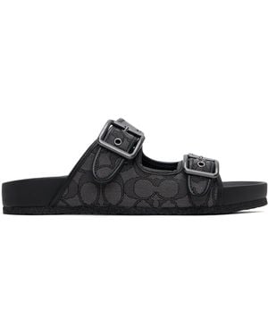 COACH Buckle Strap Sandals - Black