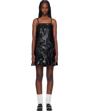 chinese dress ladies Rent Ganni Gold Pleat Strap Mini Dress