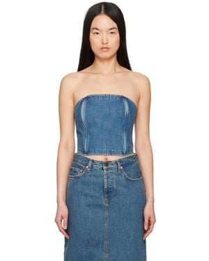 Wardrobe NYC Tube Denim Top - Blue
