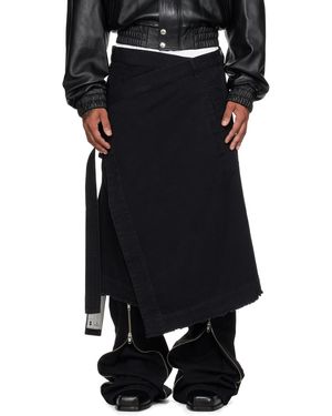 Lu'u Dan Apron Denim Skirt - Black