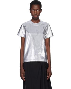 Junya Watanabe シルバー＆ホワイト Cotton Hyper Density Jersey Tシャツ - ブラック