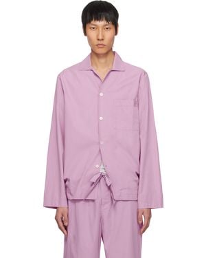 Tekla Poplin Long-Sleeved Pyjama Shirt - Pink