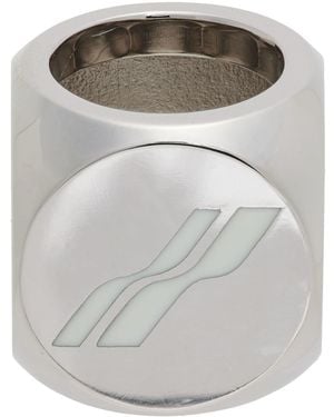 we11done Logo Dice Ring - White