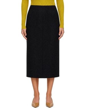 Rier Walker Pleat Midi Skirt - Black