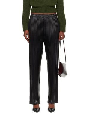 Issey Miyake Glossed Metal Pleats Pants - Black