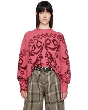 Acne Studios ピンク ジャカード セーター - レッド