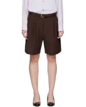 Cordera Bermuda Façon Tailleur Brun - Noir