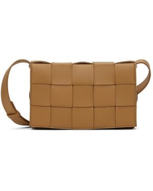 Bottega Veneta Tan Small Intreccio Cassette Bag - Black