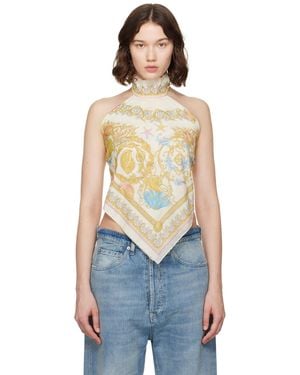Versace Off- Underwater Barocco Cover-Up Foulard Top - Blue