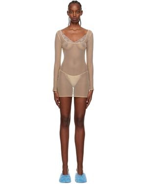Vaillant Ssense Exclusive Tan Sheer Minidress - Black