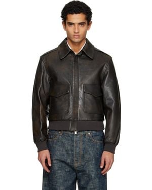 Tonywack Aviator Goat Leather Jacket - Black
