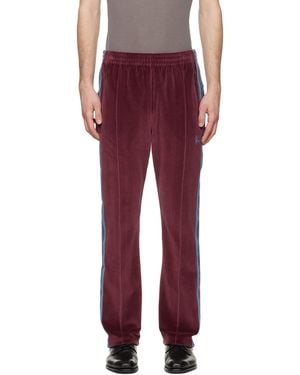 Needles Burgundy Narrow Track Trousers - Red