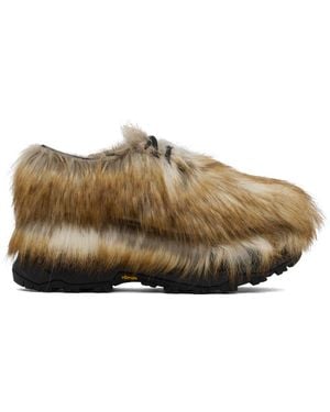 Sacai Faux-Fur Lace-Up Derby Shoes - Black