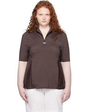 Amomento T-Shirt Brun À Col Cheminée À Demi-Glissière - Marron