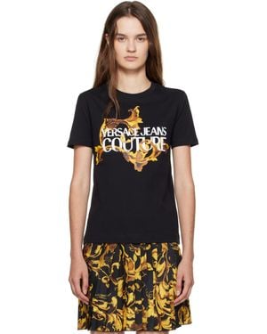 Versace Jeans Couture Screen-Printed Cotton Jersey T-Shirt - Black