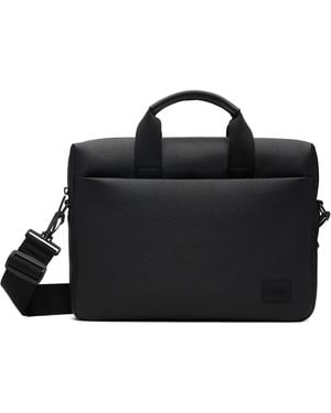 HUGO Stacked Logo Briefcase - Black