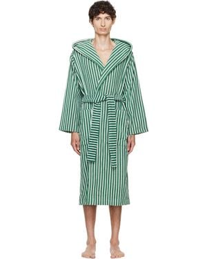 Tekla Terry Hooded Bathrobe - Green