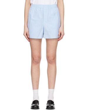 Ami Paris Short Bleu En Coton À Taille Élastique