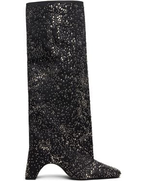 Coperni Crystal-Embellished Bridge Tall Boots - Black