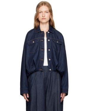 Dries Van Noten ブルー ラウンド デニムジャケット