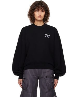 Off-White c/o Virgil Abloh Off- Embr 'Ow' Over Crewneck Sweatshirt - Black