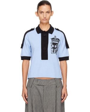VAQUERA Crest Knit Polo - Blue