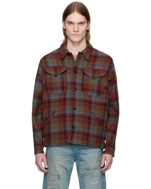 RRL Blouson-Chemise Décontracté Ace Multicolore En Laine - Marron