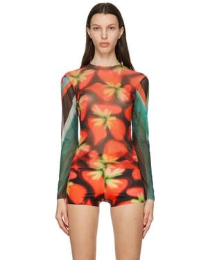 Louisa Ballou Long Sleeve Mesh Top - Red