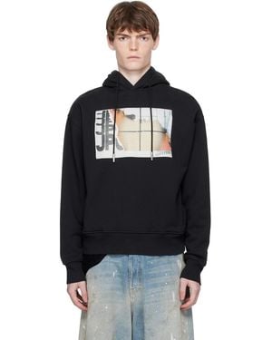 Jean Paul Gaultier Printed Fire Hoodie - Black