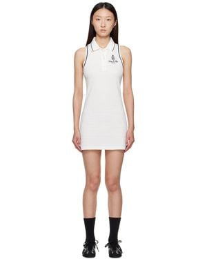 Sporty & Rich ホワイト Vendome ピケ ミニ ポロシャツワンピース - ブラック